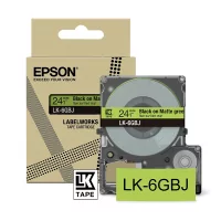 Epson LK-6GBJ taśma matowa 24 mm,czarny na zielonym, oryginalna - Taśmy do drukarek barwiące - miniaturka - grafika 1
