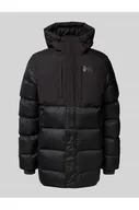 Kurtki i kamizelki sportowe męskie - Pikowana kurtka z kapturem z nadrukiem z logo - Helly Hansen - miniaturka - grafika 1
