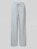 Spodnie damskie - Spodnie z szerokimi nogawkami z mieszanki bawełny i lnu model ‘APIA’ - miniaturka - grafika 1