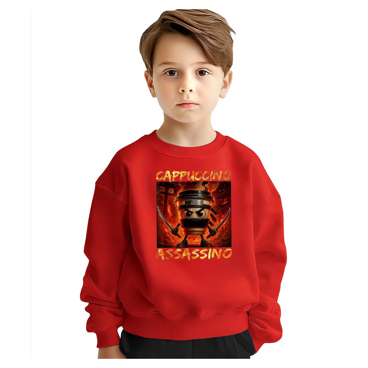 BLUZA DZIECIĘCA BRAINROT CAPPUCCINO ASSASSINO 146-152 DLA CHŁOPCA