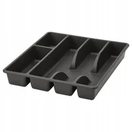 Pojemniki na sztućce - IKEA SMACKER Tacka pojemnik na sztućce 21x36 organizer do szuflady antracyt - miniaturka - grafika 1