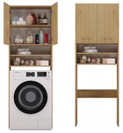 Szafki łazienkowe - SZAFKA ŁAZIENKOWA NAD PRALKĘ STOJĄCA SŁUPEK REGAŁ ŁAZIENKOWY PÓŁKI 64 CM - miniaturka - grafika 1