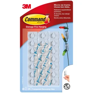 3M HACZYKI COMMAND DO OZDÓB 20szt 24pas TRANSPARENT - Wieszaki łazienkowe - miniaturka - grafika 3