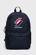 Plecaki - Superdry plecak damski kolor granatowy duży z nadrukiem - miniaturka - grafika 1