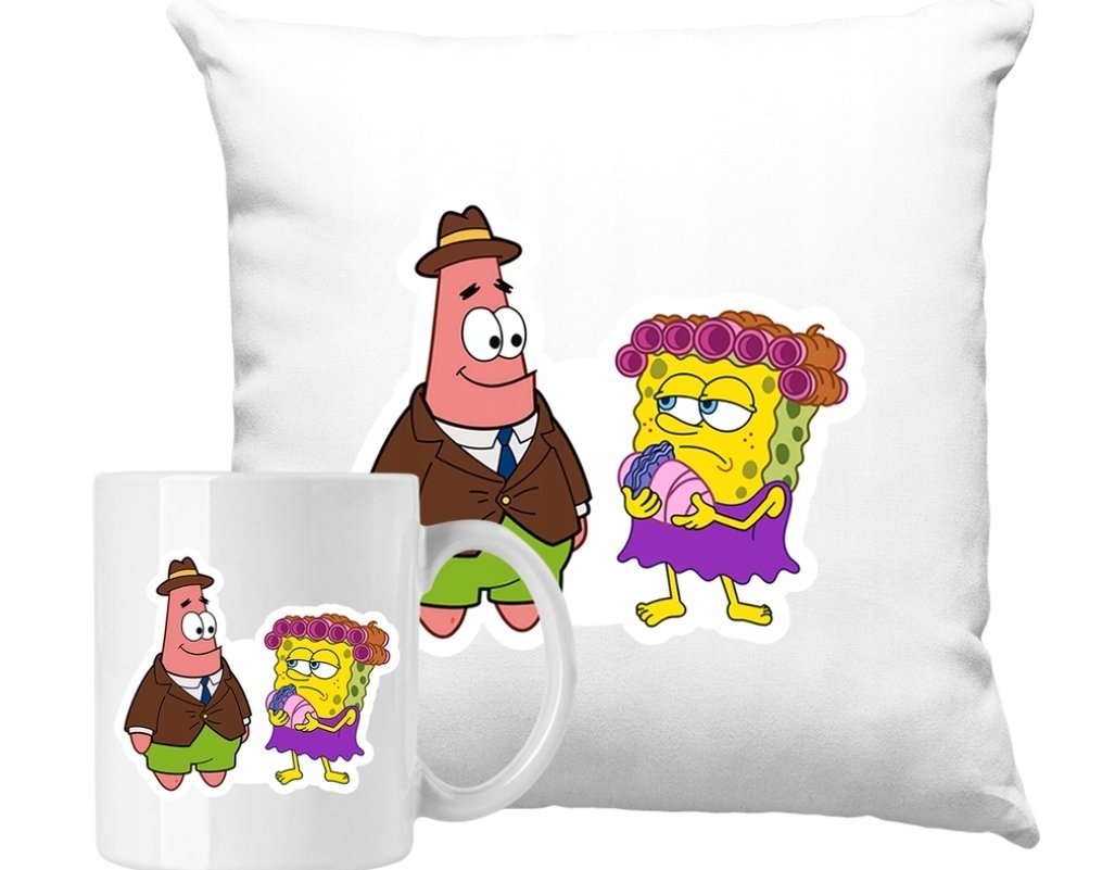 ZESTAW PODUSZKA + KUBEK Spongebob Patryk Rozgwiazda Pomysł Na Prezent #10