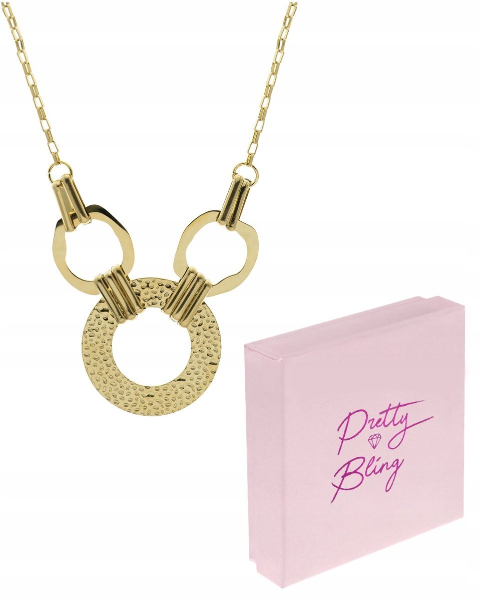 Naszyjnik damski pozłacany KÓŁKO struktura ankier stal chirurgiczna 316L