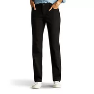 Spodnie damskie - Lee Damskie spodnie jeansowe natychmiastowo slims klasyczny luźny krój monroe proste nogawki, Czarny, 44-Kr�tki - miniaturka - grafika 1
