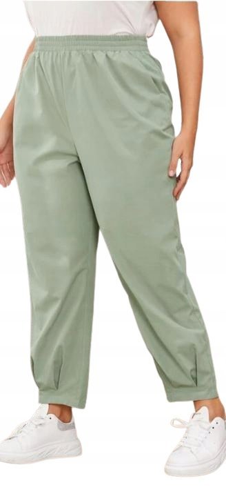 SHEIN SPODNIE CASUAL PLUS SIZE ZIELONE 44 VUW