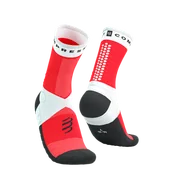 Skarpetki sportowe męskie - COMPRESSPORT Skarpetki do biegania ULTRA TRAIL SOCKS V2.0 white/fluo red - miniaturka - grafika 1