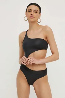 Stroje kąpielowe - Calvin Klein jednoczęściowy strój kąpielowy kolor czarny lekko usztywniona miseczka - grafika 1