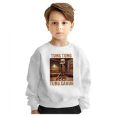 Bluzy dla dziewczynek - BLUZA DZIECIĘCA ITALIAN BRAINROT TUNG SAHUR 104 DLA CHŁOPCA DZIEWCZYNKI - miniaturka - grafika 1