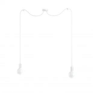 Biała lampa pająk Loft multi metal line X2 lampa wisząca KOLOROWE KABLE - Lampy sufitowe - miniaturka - grafika 1