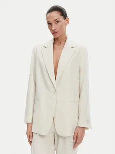 Calvin Klein Marynarka K20K208240 Beżowy Regular Fit - Marynarki i żakiety damskie - miniaturka - grafika 1
