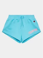 Spodenki damskie - Champion Szorty materiałowe 404657 Błękitny Regular Fit - miniaturka - grafika 1