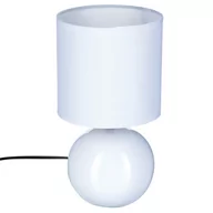 Lampy stojące - Atmosphera Biała lampka nocna stojąca Boule oświetlenie dekoracyjne z abażurem i ceramiczną podstawą E14 B00IWSN9BE - miniaturka - grafika 1