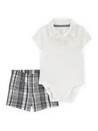 Body dla niemowląt - carter's 2-częściowy zestaw w kolorze biało-szarym - miniaturka - grafika 1