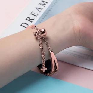Zamienna metalowa opaska bransoleta łańcuszek pasek do Xiaomi Mi Band 6 / 5 / 4 / 3 różowy - Etui i futerały do telefonów - miniaturka - grafika 3