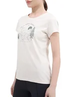 Bluzki damskie - T-shirt damski z bawełny organicznej 4F SS23TTSHF273 - złamana biel XS - miniaturka - grafika 1