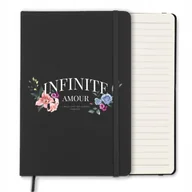Zeszyty szkolne - NOTES A5 CZARNY W Linie Gumka NATURA MIŁOŚĆ Wzory - miniaturka - grafika 1