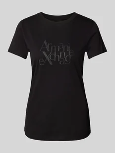 T-shirt z nadrukiem z logo - Koszulki i topy damskie - miniaturka - grafika 1