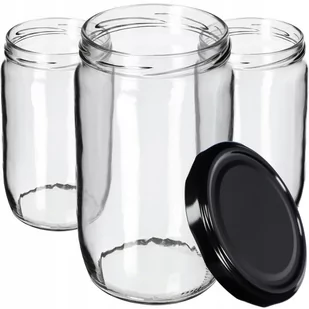 Słoiki Niva 720ml 24 szt. 82mm + wieczka czarne - Pojemniki kuchenne - miniaturka - grafika 1