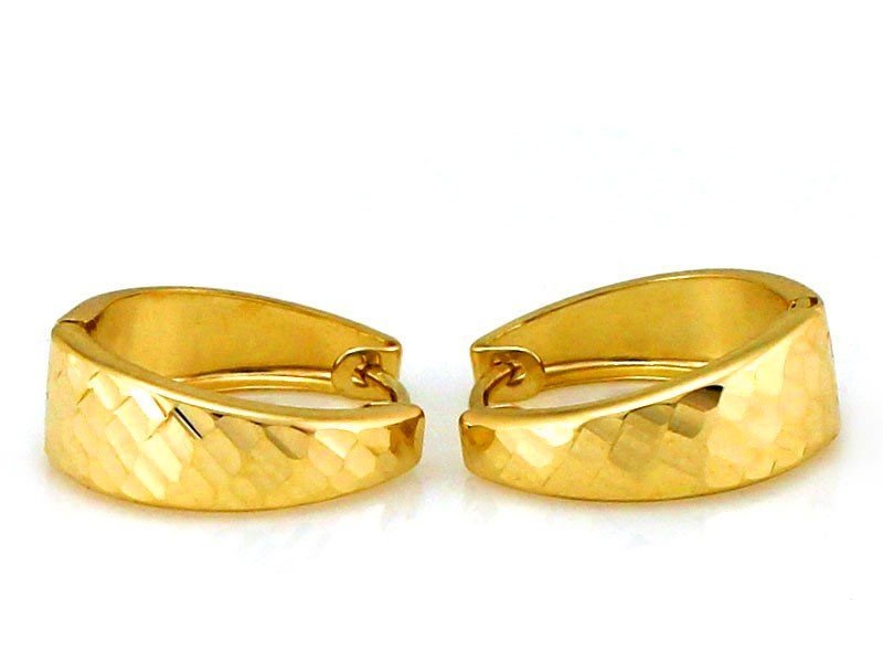 Złote kolczyki 375 koła małe diamentowane 1.26g