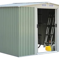 Altany ogrodowe - 4,75 m² Metalowa Szopa z Ocynkowanej Stali, Domek na Narzędzia z Przesuwanymi Drzwiami i Uchwytami, Odporna na Warunki Atmosferyczne 8,34 m³, Zielona - miniaturka - grafika 1