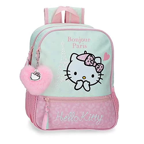 Hello Kitty Paris Plecak dziecięcy Różowy 23x28x10 cms Poliester 6.44L, Różowy, Mochila Preescolar, plecak przedszkolny