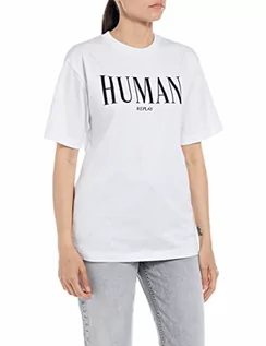 Koszulki i topy damskie - Replay T-shirt damski, 001 White, S - grafika 1