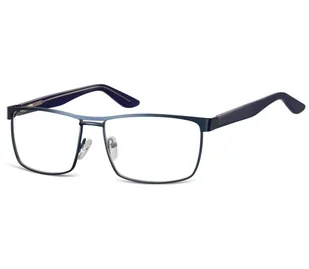Męskie oprawki korekcyjne zerówki okulary prostokątne metalowe 880A granatowe - Okulary korekcyjne, oprawki, szkła - miniaturka - grafika 1
