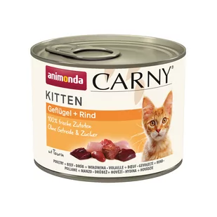 Megapakiet Animonda Carny Kitten, 24 x 200 g - Drób i wołowina - Mokra karma dla kotów Megapakiet Animonda Carny Kitten, 24 x 200 g - Drób i wołowina - Mokra karma dla kotów - miniaturka - grafika 1
