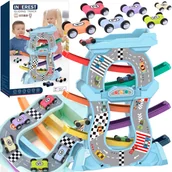 Tory, garaże, parkingi - Tor Samochodowy Zjeżdżalnia Dla Autek Garaż Wielopoziomowy Gra W Autka - miniaturka - grafika 1