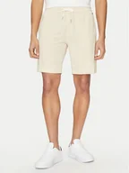 Spodenki damskie - Tommy Hilfiger Szorty sportowe UM0UM03364 Beżowy Regular Fit - miniaturka - grafika 1