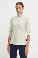 Bluzy damskie - Jack Wolfskin bluza sportowa Taunus kolor beżowy gładka - miniaturka - grafika 1