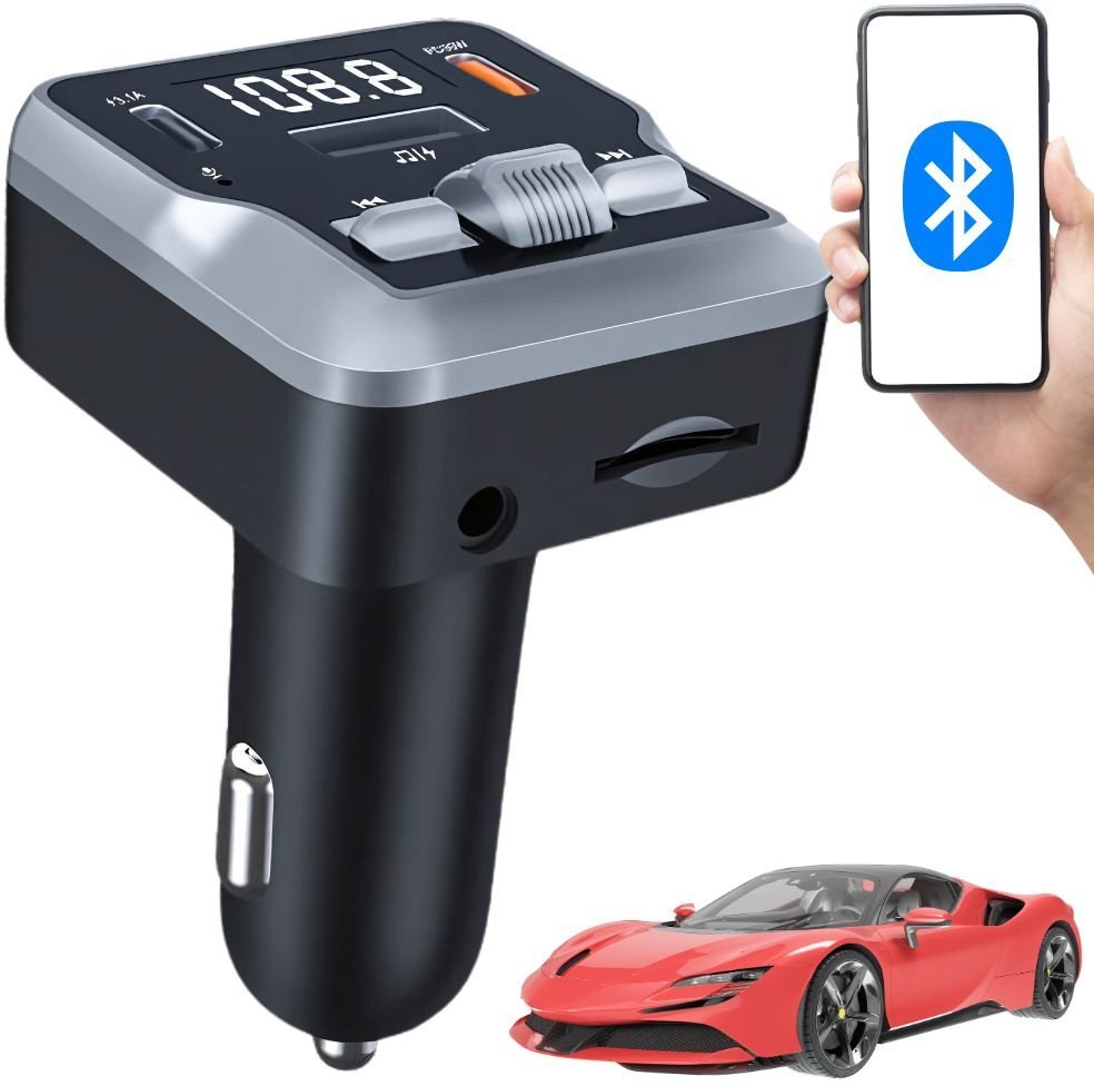 VERK Transmiter fm mp3 2xusb c bluetooth 5.3 12v karta sd