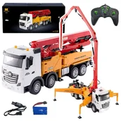Zabawki zdalnie sterowane - Ciężarówka Pomogruszka Betonowa Zdalnie Sterowana RC Huina Żółta 1:18 - miniaturka - grafika 1