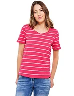 Koszulki i topy damskie - Cecil Damska koszulka z krótkim rękawem w paski, truskawkowy czerwony, XL - miniaturka - grafika 1
