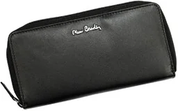 Portfel Damski Skóra Naturalna Pierre Cardin Duży Z Suwakiem I Klamrą Piórnik 2201 CZARNY 19,5 x 10 x 3 [cm] - Portfele - miniaturka - grafika 1
