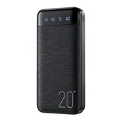 Powerbanki - WEKOME WP-163 - Power bank 20000 mAh Super Charging 2xUSB-A LED (Czarny) - miniaturka - grafika 1