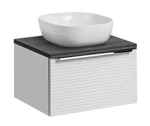 Szafka z umywalką, Leonardo, 60x46x40 cm, biały, grafit, mat - Szafki łazienkowe - miniaturka - grafika 1