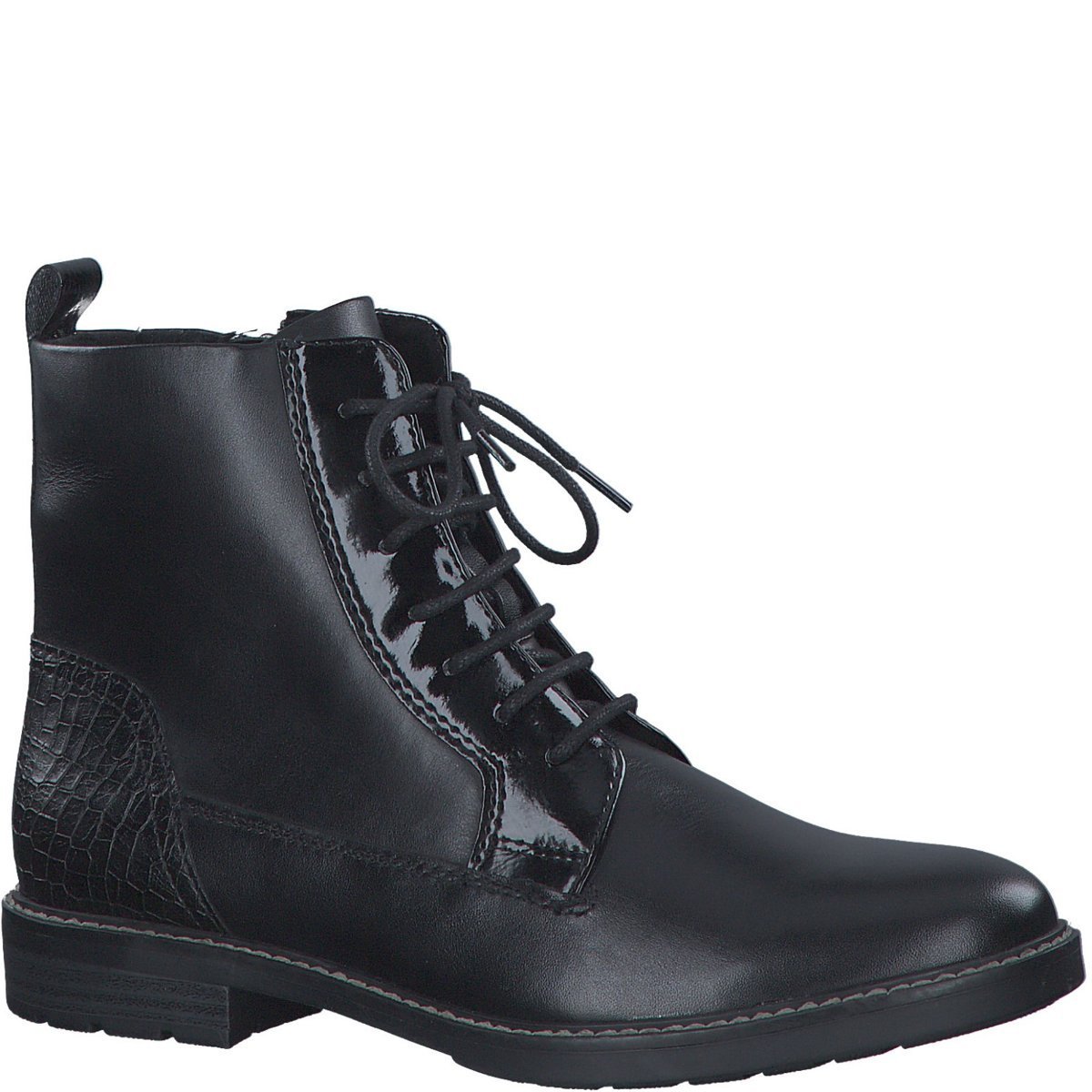 Botki damskie ocieplane jesienne skórzane czarne Marco Tozzi 25102-37