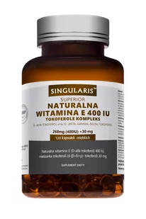 SINGULARIS Singularis Naturalna Witamina E Tokoferole Kompleks 400 IU x 120 kaps - Włosy, skóra, paznokcie - miniaturka - grafika 1