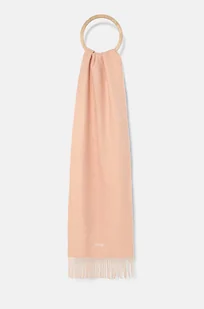 Calvin Klein szalik wełniany kolor różowy gładki K60K612705 - Apaszki i szaliki damskie - miniaturka - grafika 1