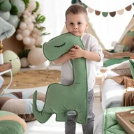 Kołdry i poduszki dla dzieci - Poduszka Dino, zielona poduszka dinozaur - miniaturka - grafika 1
