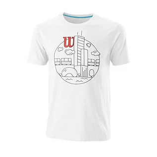 Koszulki męskie - Wilson Męski T-shirt, CHI SKYLINE CTN T-Shirt biały biały M WRA790801MD - grafika 1