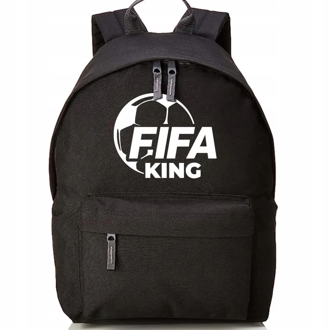 Plecak Szkolny Czarny Do Szkoły FIFA KING Zabawne Młodzieżowe Wzory
