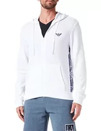 Bluzy męskie - Emporio Armani Underwear Męska bluza Iconic Terry Sweater, biała, S, biały, S - miniaturka - grafika 1