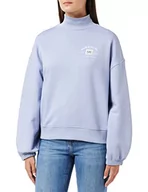 Bluzy damskie - Lee Damska bluza z wysokim dekoltem, Parry Blue, M - miniaturka - grafika 1