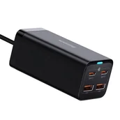 Ładowarki do telefonów - Baseus GaN3 Pro 2xUSB-C + 2xUSB, 100W czarna - miniaturka - grafika 1
