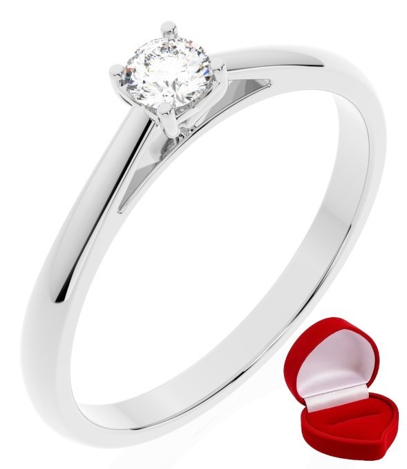 ZŁOTY PIERŚCIONEK ZARĘCZYNOWY 585 14k BRYLANT LAB 0,14 ct BIAŁE ZŁOTO R15